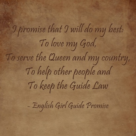 Girl Guide Promise | England | United Kingdom | Girl Scouts World Thinking Day