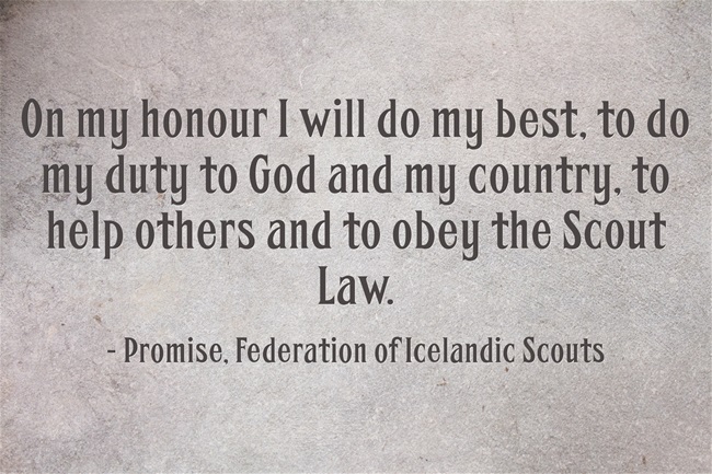 Iceland Girl Guide and Boy Scout Promise | World Thinking Day