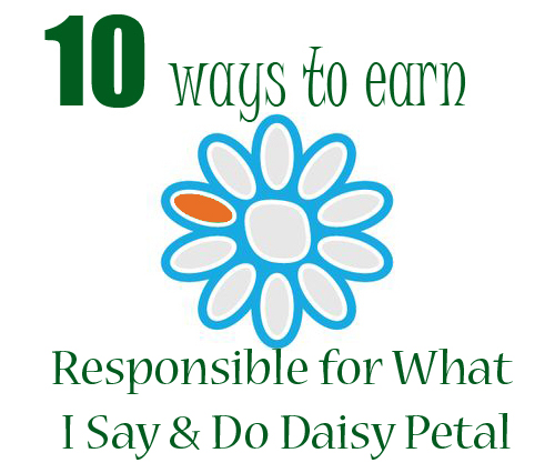 Responsible for What I Say and Do | Orange Daisy Girl Scout Petal Ideas