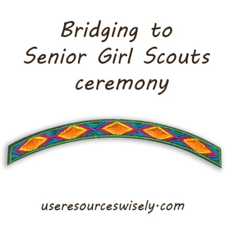 Girl Scouts bridging to senior girl scouts ceremony
