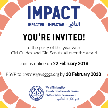 Thinking Day celebration online with Girl Guides and Girl Scouts from around the world Feb. 22, 2018